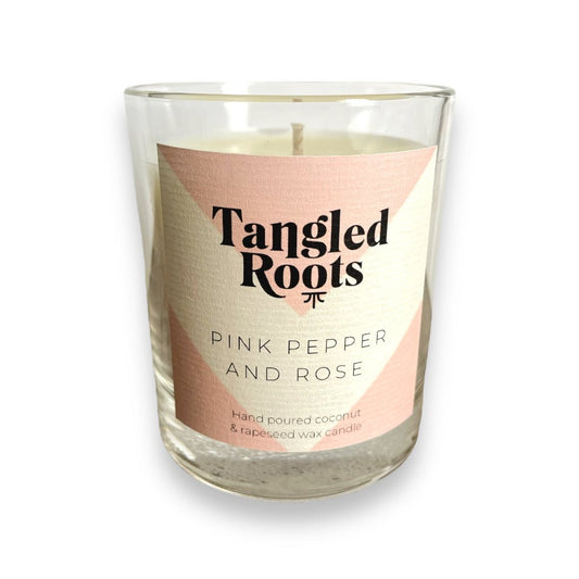 Pink Pepper and Rose Candle - Tangledroots.shop