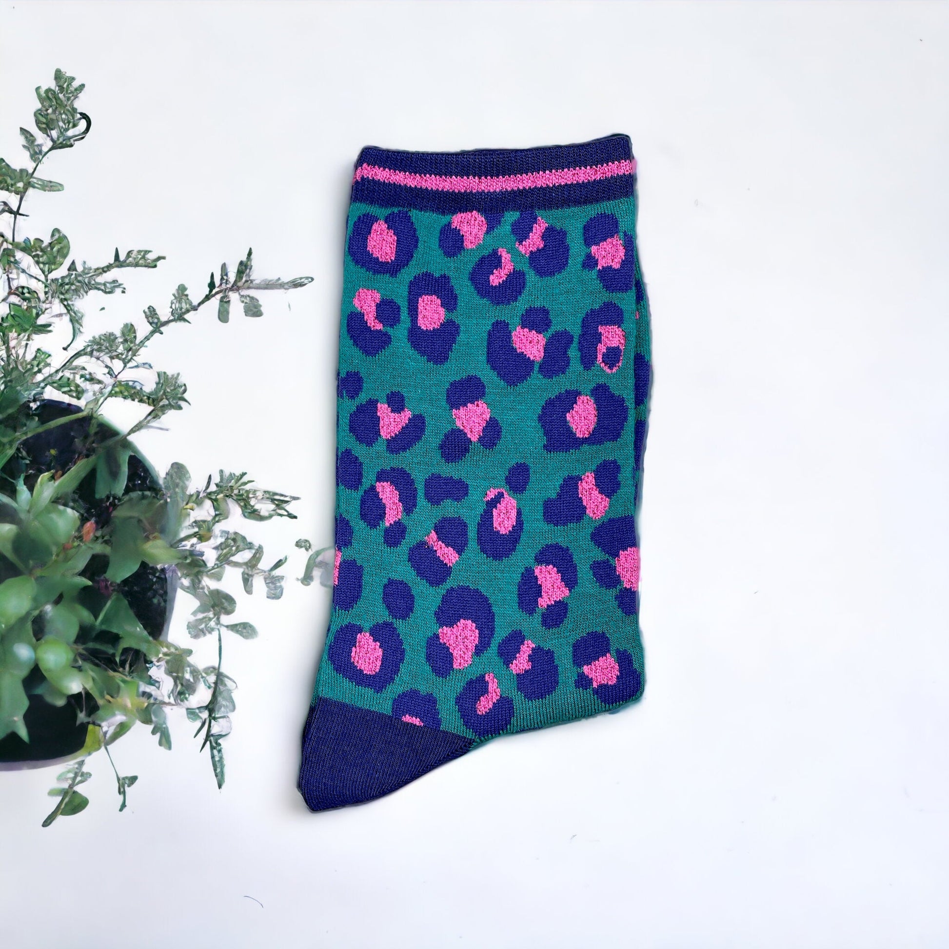 Leopard Print Bamboo Socks - Tangledroots.shop