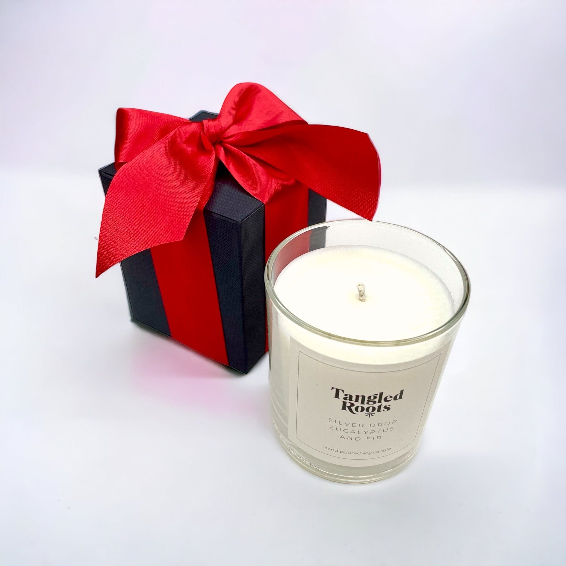 Silver Drop Eucalyptus and Fir Christmas Scented Candle - Tangledroots.shop